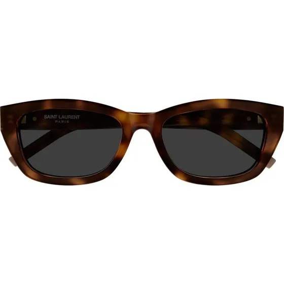 Saint Laurent SL M153 Lunettes de Soleil Carrées Havana Gris