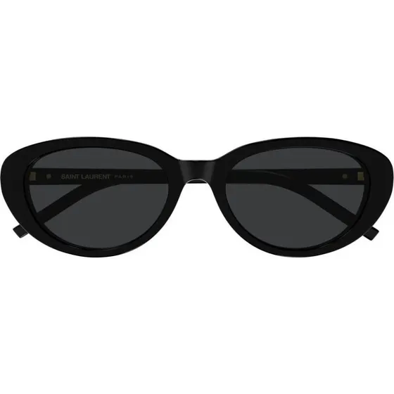 Saint Laurent SL M154 Lunettes de Soleil Ovales Noires pour Femme