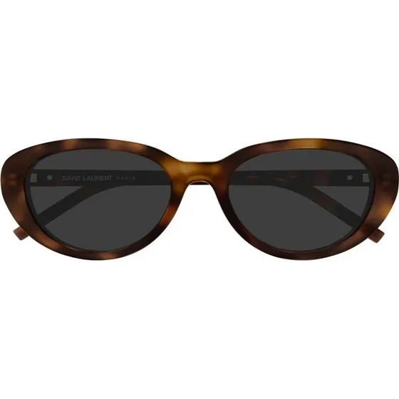 Saint Laurent SL M154 Lunettes de Soleil Ovales Havana Gris