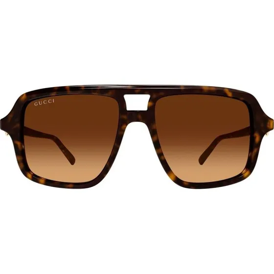 Gucci GG2052S Lunettes de Soleil Pilote Havana Marron 53mm