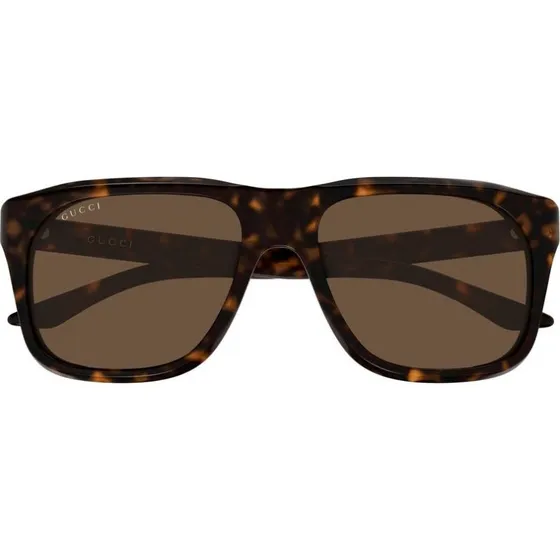 Gucci GG2077S Lunettes de Soleil Homme Carrées Havane Marron
