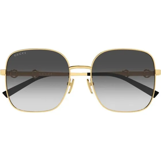 Gucci GG2053S Lunettes de Soleil Carrées Dorées et Verres Gris