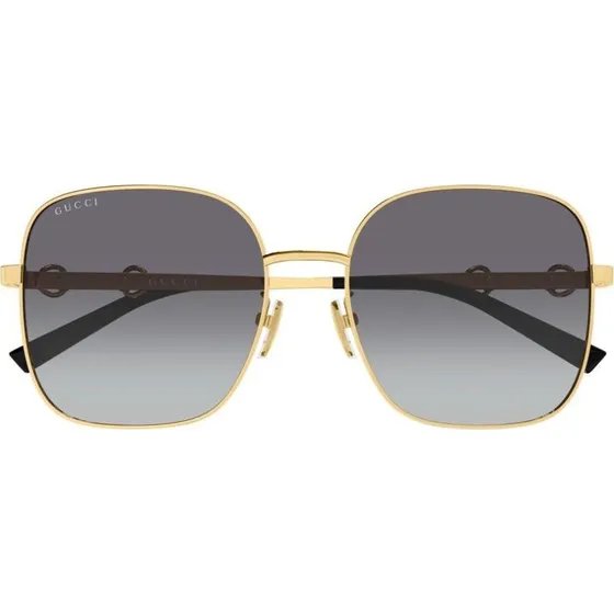 Gucci GG2053S Lunettes de Soleil Carrées Dorées et Verres Gris