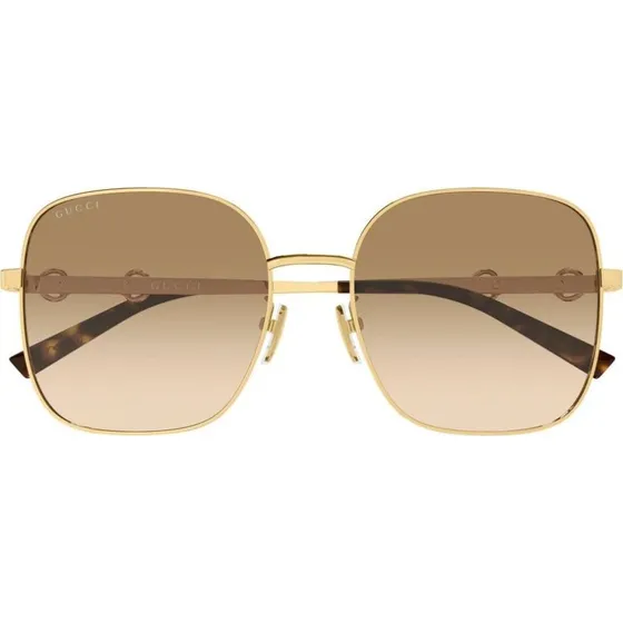 Gucci GG2053S Lunettes de Soleil Carrées Dorées pour Femme