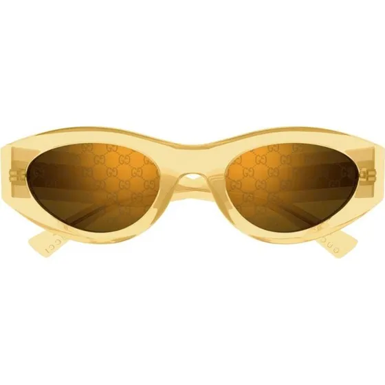 Gucci GG2065S Lunettes de Soleil Rondes Jaunes et Marron 52mm