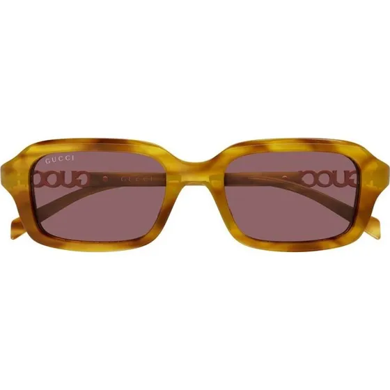 Gucci GG2152S-004 Lunettes de Soleil Carrées Havana et Verres Rouges