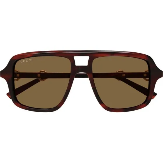 Gucci GG2052S Lunettes de Soleil Pilote Havane Marron 55mm