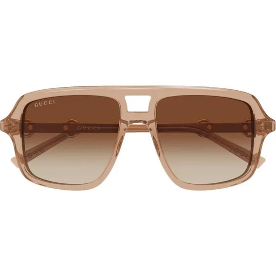 Gucci GG2052S Lunettes de Soleil Pilote Marron pour Femme