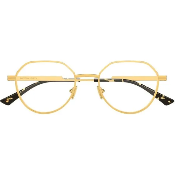 Bottega Veneta BV1468O Lunettes de Vue Rondes en Métal Doré