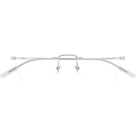 Montblanc MB0471O Lunettes de Vue Homme Rondes Argentées 50mm