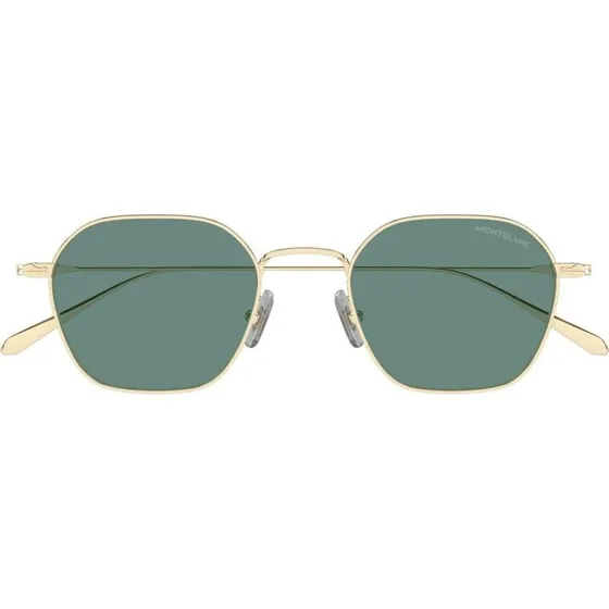 Montblanc MB0472S Lunettes de Soleil Homme Géométriques Or et Vert