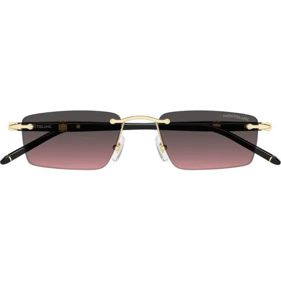 Montblanc MB0484S Lunettes de Soleil Carrées Homme - Or et Violet