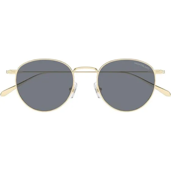 Montblanc MB0473S Lunettes de Soleil Rondes Dorées pour Homme
