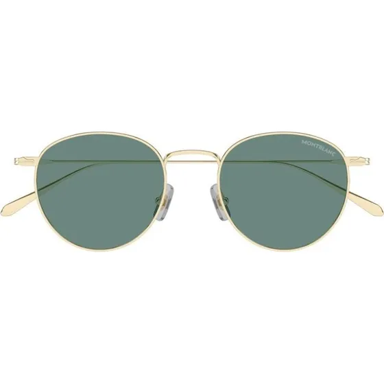 Montblanc MB0473S Lunettes de Soleil Rondes Dorées et Verres Verts