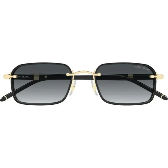 Montblanc MB0483S Lunettes de Soleil Homme Rectangulaires Noires et Or