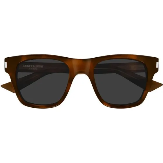 Saint Laurent SL 875 : Lunettes de soleil carrées Havane pour Homme