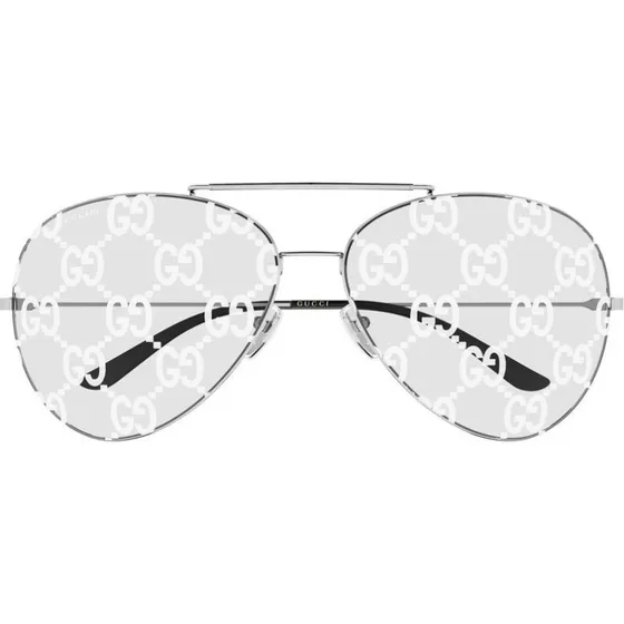 Gucci GG2172S Lunettes de Soleil Pilote Argentées pour Homme