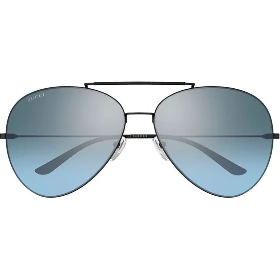 Gucci GG2172S Lunettes de Soleil Pilote en Métal Ruthénium et Verres Bleus