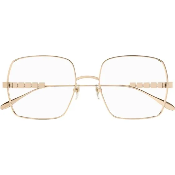 Gucci GG1434O Lunettes de Vue Carrées Dorées pour Femme 55mm