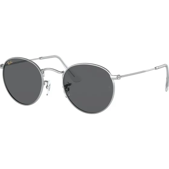 Ray-Ban RB3447 Round Metal Argent Gris Lunettes de Soleil Homme