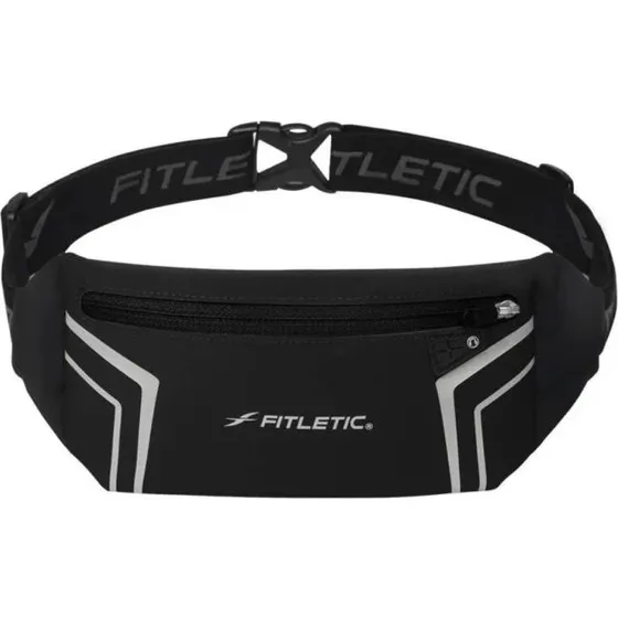 Fitletic Blitz - Ceinture de Course Ajustable Noire, Taille Unique