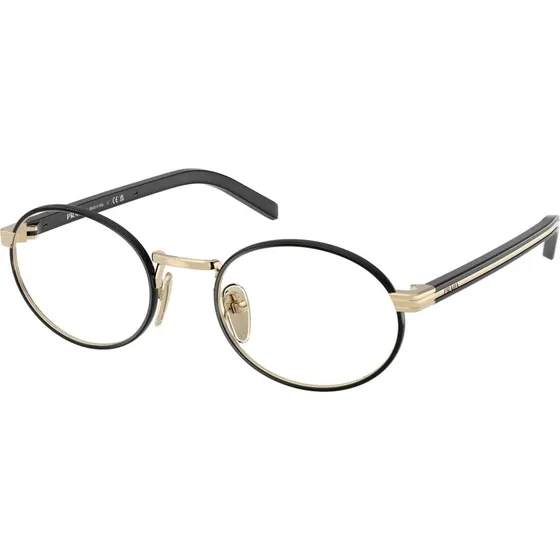 Prada PR B55V AAV1O1 - Montures Optiques Rondes en Métal Or