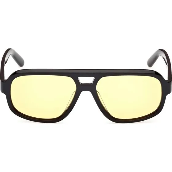 GCDS Lunettes de Soleil Pilote Unisexe Noir et Jaune GD0046