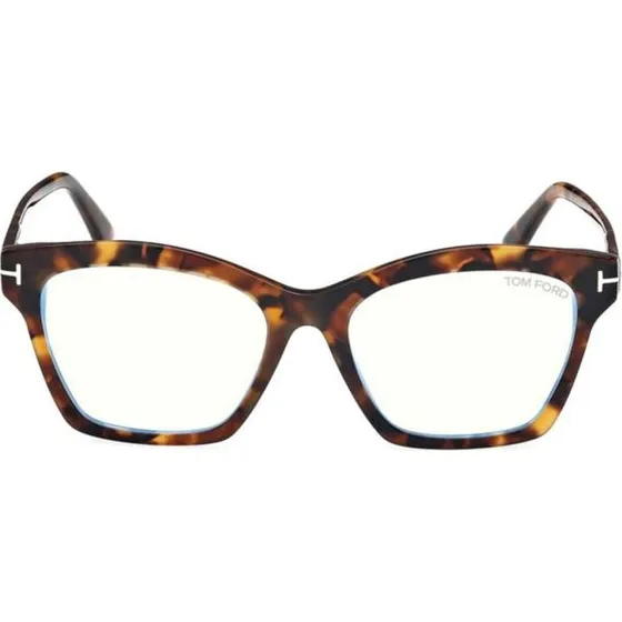 Tom Ford FT5965-B Blue Block Lunettes de Vue Géométriques Havana