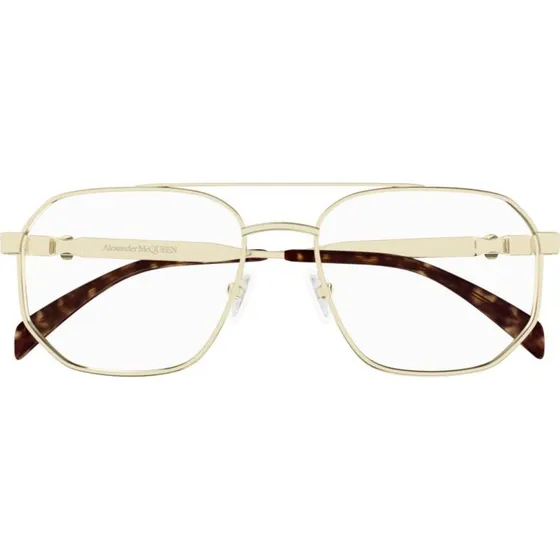 Alexander McQueen AM0459O Lunettes de Vue Pilote Dorées Homme