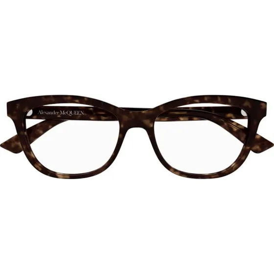 Alexander McQueen AM0461O Lunettes de Vue Femme Carrées Havane