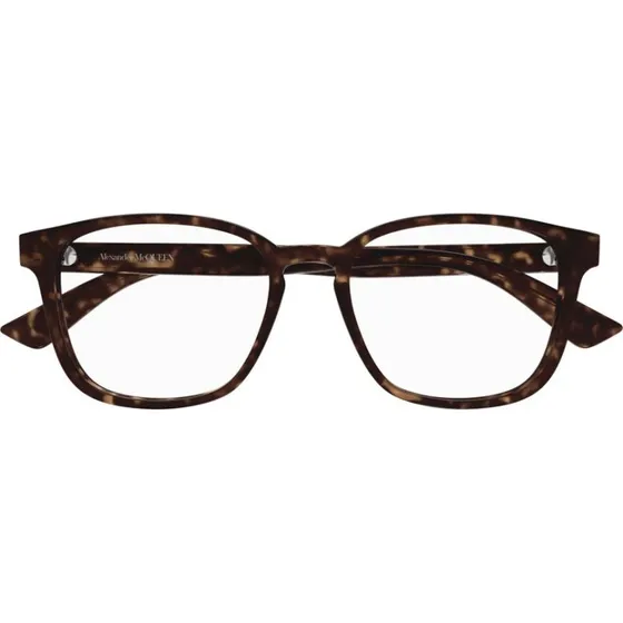 Alexander McQueen AM0462O Lunettes de Vue Homme Carrées Havane