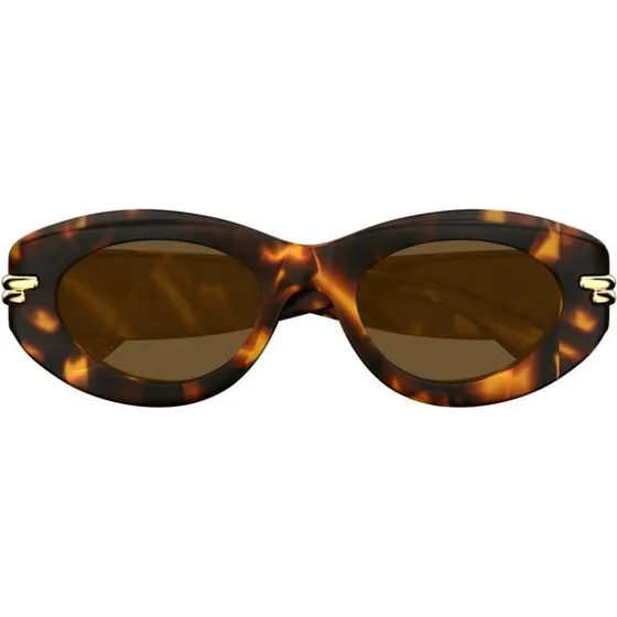 Bottega Veneta BV1322S Lunettes de Soleil Ovales Havane Marron