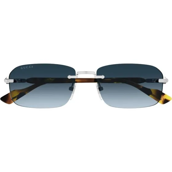 Gucci GG1221S Lunettes de Soleil Homme Géométriques Bleu 56mm
