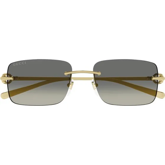 Gucci GG1703S Lunettes de Soleil Carrées Homme - Or et Gris
