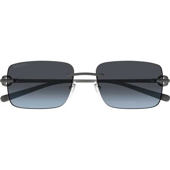 Gucci GG1703S Lunettes de Soleil Homme Carrées Ruthénium Bleu 55mm