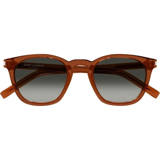 Saint Laurent SL 28 Lunettes de Soleil Carrées Marron/Gris 49mm