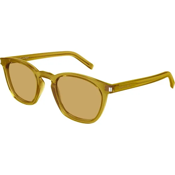 Saint Laurent SL 28 053 Lunettes de Soleil Carrées Vert et Marron