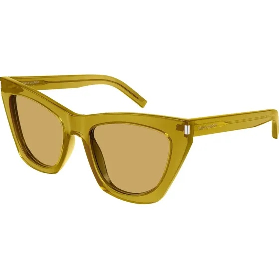 Saint Laurent SL 214 Kate Lunettes de Soleil Cat Eye Vert et Marron