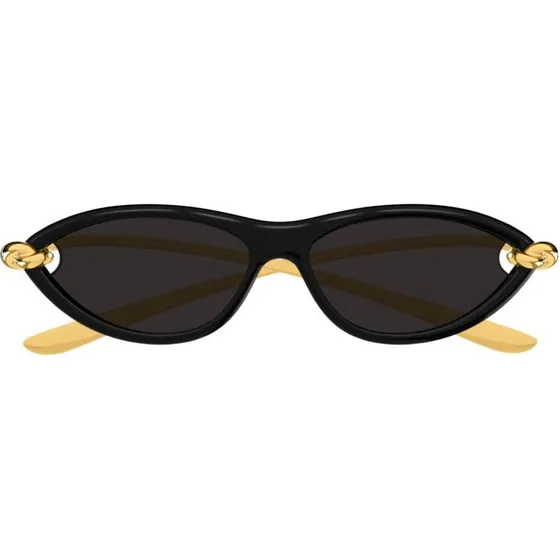 Bottega Veneta BV1390S Lunettes de Soleil Œil de Chat Noir et Gris