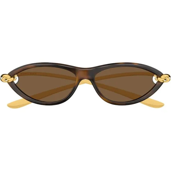 Bottega Veneta BV1390S Lunettes de Soleil Cat Eye Havane Marron 56mm