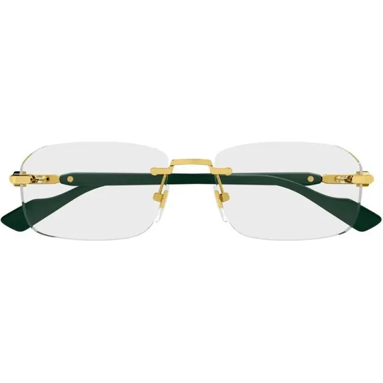 Gucci GG1221O Lunettes de Vue Homme Carrées Vert et Or