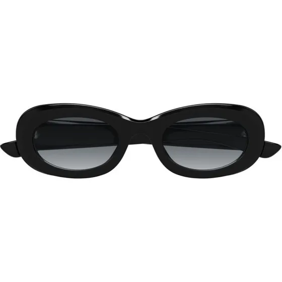Alexander McQueen AM0527S Lunettes de Soleil Rondes Noires et Grises