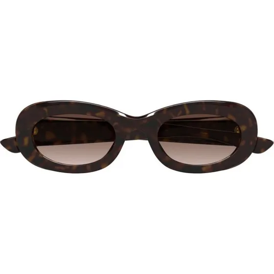 Alexander McQueen AM0527S Lunettes de Soleil Rondes Havana Marron