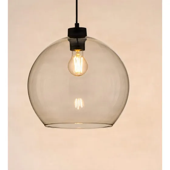 TK Lighting Suspension Cubus en verre ambré, Ø 30 cm
