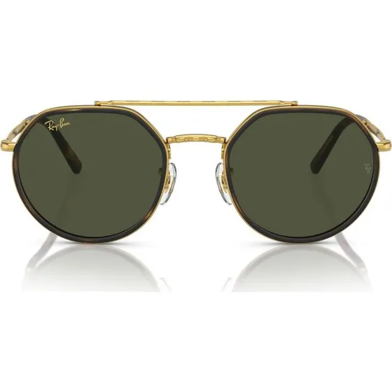 Ray-Ban RB 3765 Lunettes de Soleil Géométriques Dorées et Vertes