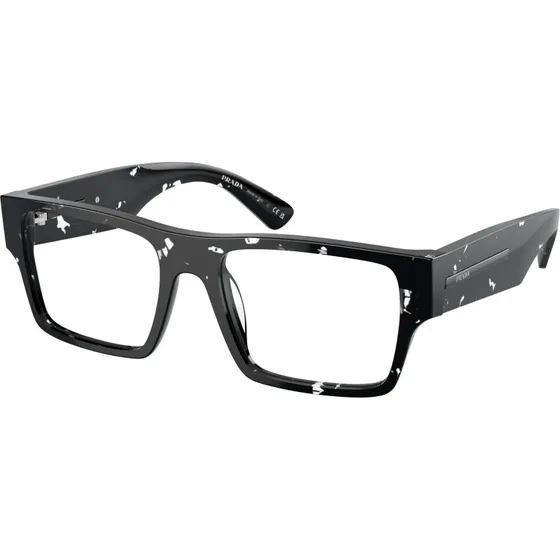 Prada Homme PR A08V Montures Optiques Carrées en Acétate Marron