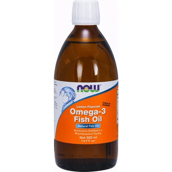Now Foods Oméga-3 Huile de Poisson Liquide Citron