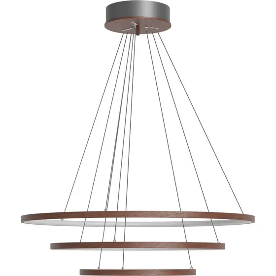 By Rydéns Suspension LED Trione en bois, Ø 80 cm, Noyer