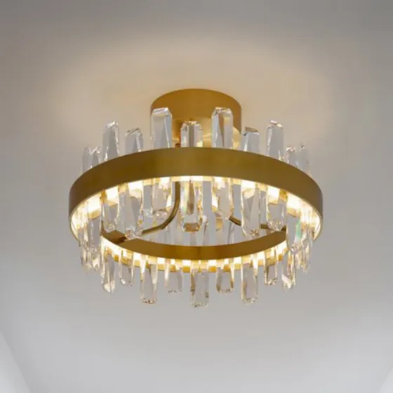 By Rydéns Plafonnier LED Triumph Laiton et Verre Transparent Ø 50 cm