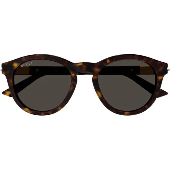 Gucci Homme GG1501S 002 Lunettes de Soleil Rondes en Acétate Havane